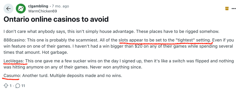 User opinion screenshot